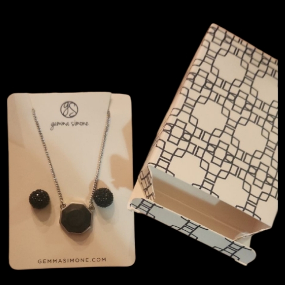 New Gemma Simone Matte Black Jewelry Set
